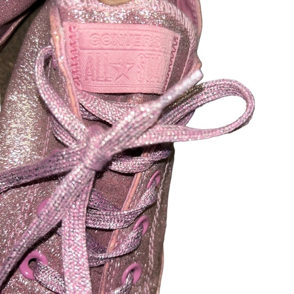 Converse Chuck Taylor All Star Lo pink Glitter sneakers size 9 sparkle - Picture 6 of 8